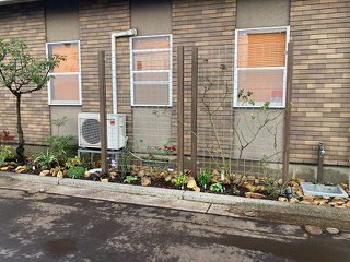 病院の花壇植栽。心潤うやさしいエントランス　新潟市　やまざき歯科医院様